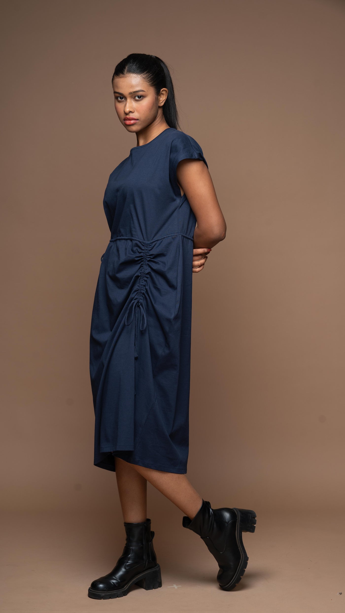 Wings & Strings Jersey Dress - Navy Blue