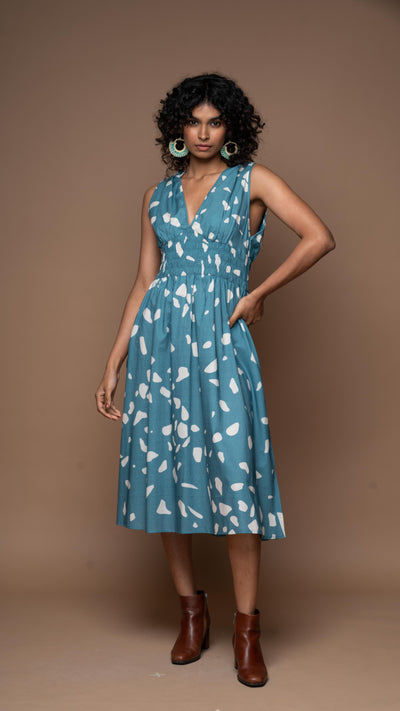 Daring Depths Midi Dress in Terrazzo Love Pattern