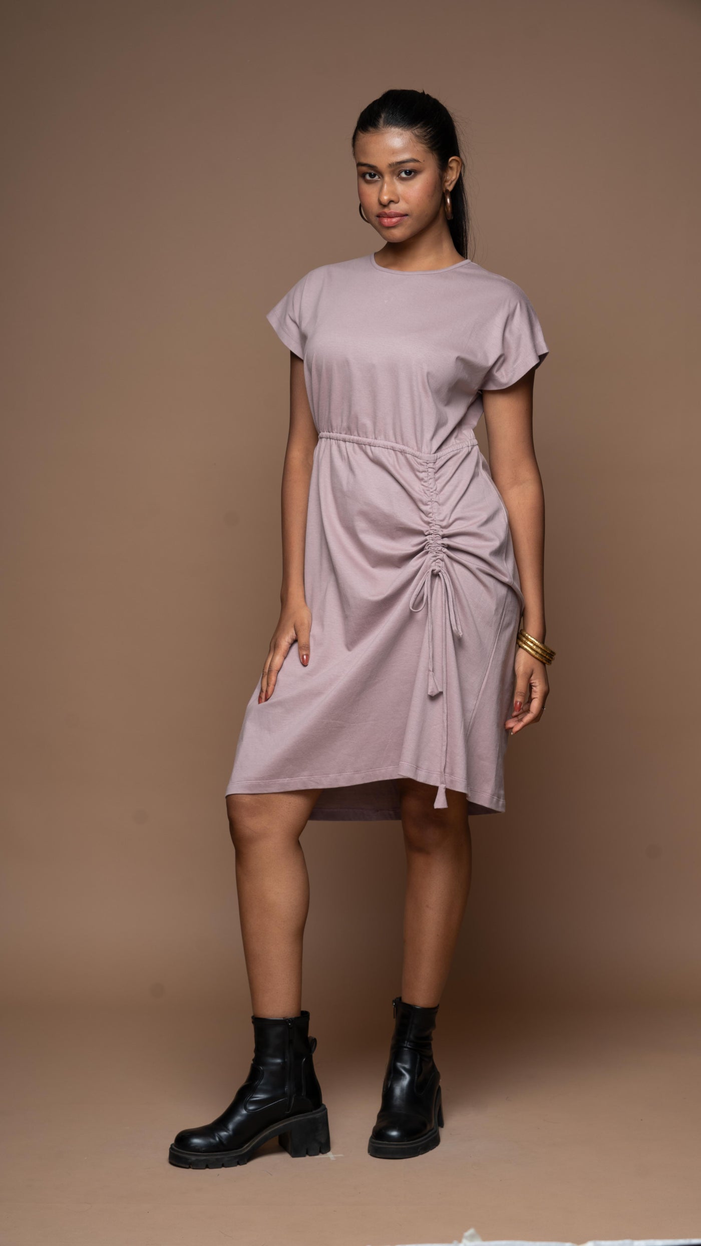 Wings & Strings Jersey Dress - Pale Mauve