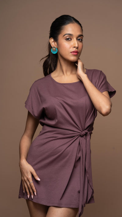 Knot Me Pretty Jersey Dress - Plum