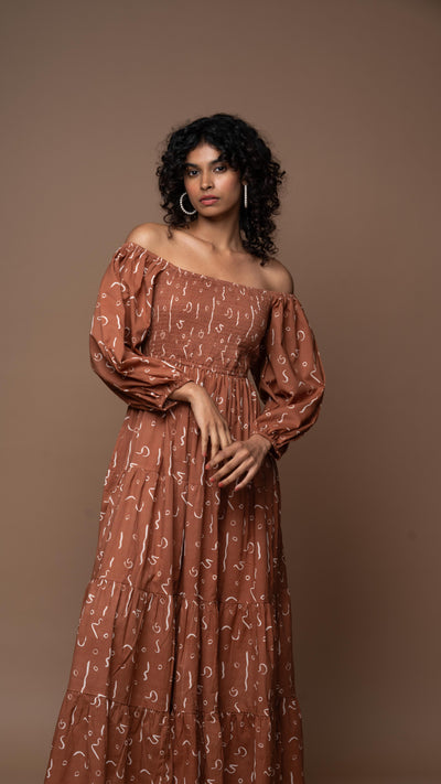 Boho Vibe Long Dress in Drizzle on my parade Pattern