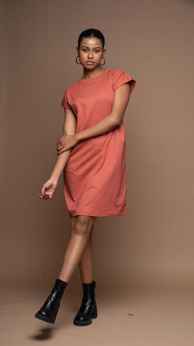 Tri-Cut Comfort Jersey Dress - Dull Red