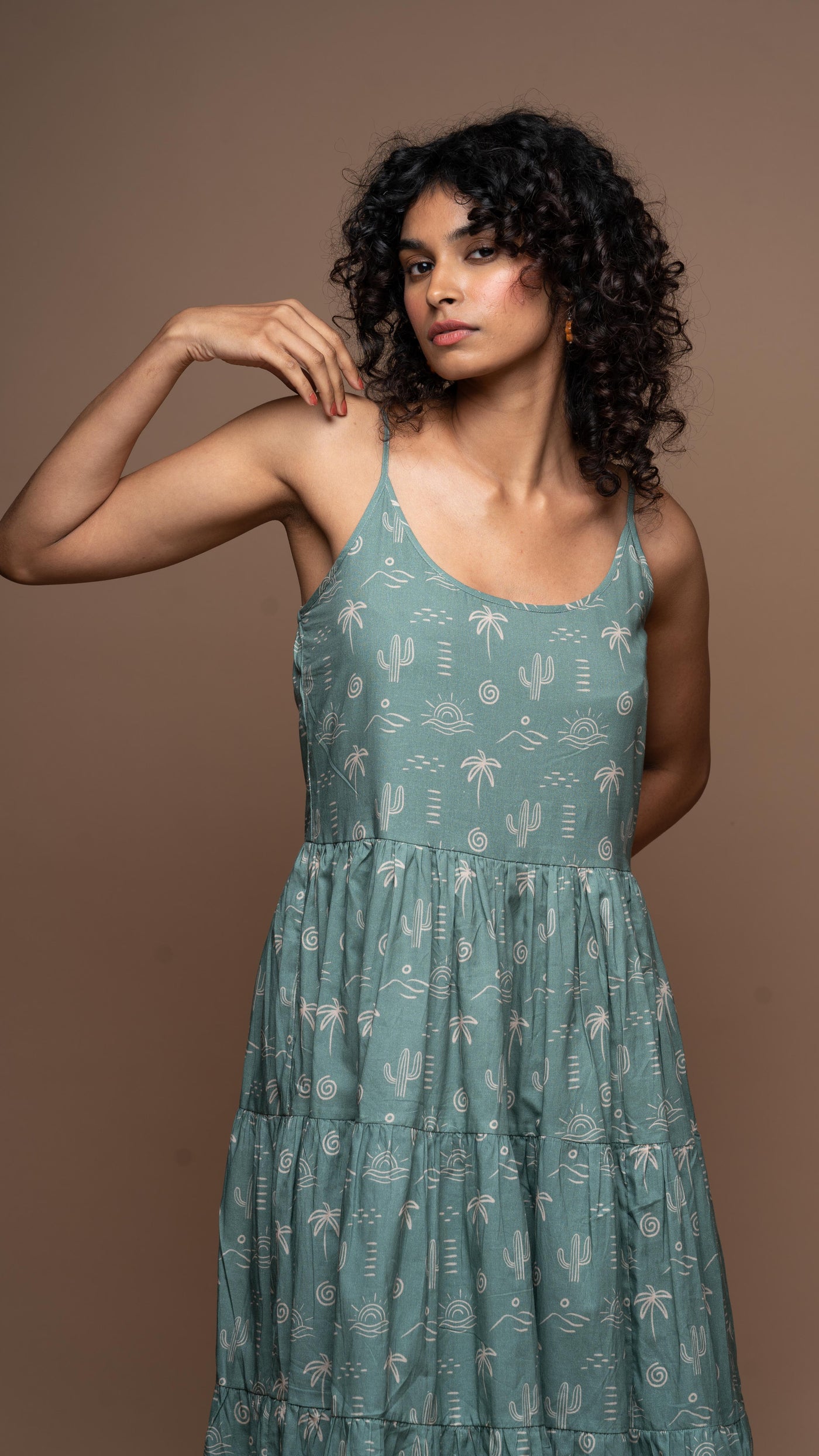 Heatwave Haven Midi Dress in Circle of Life Pattern