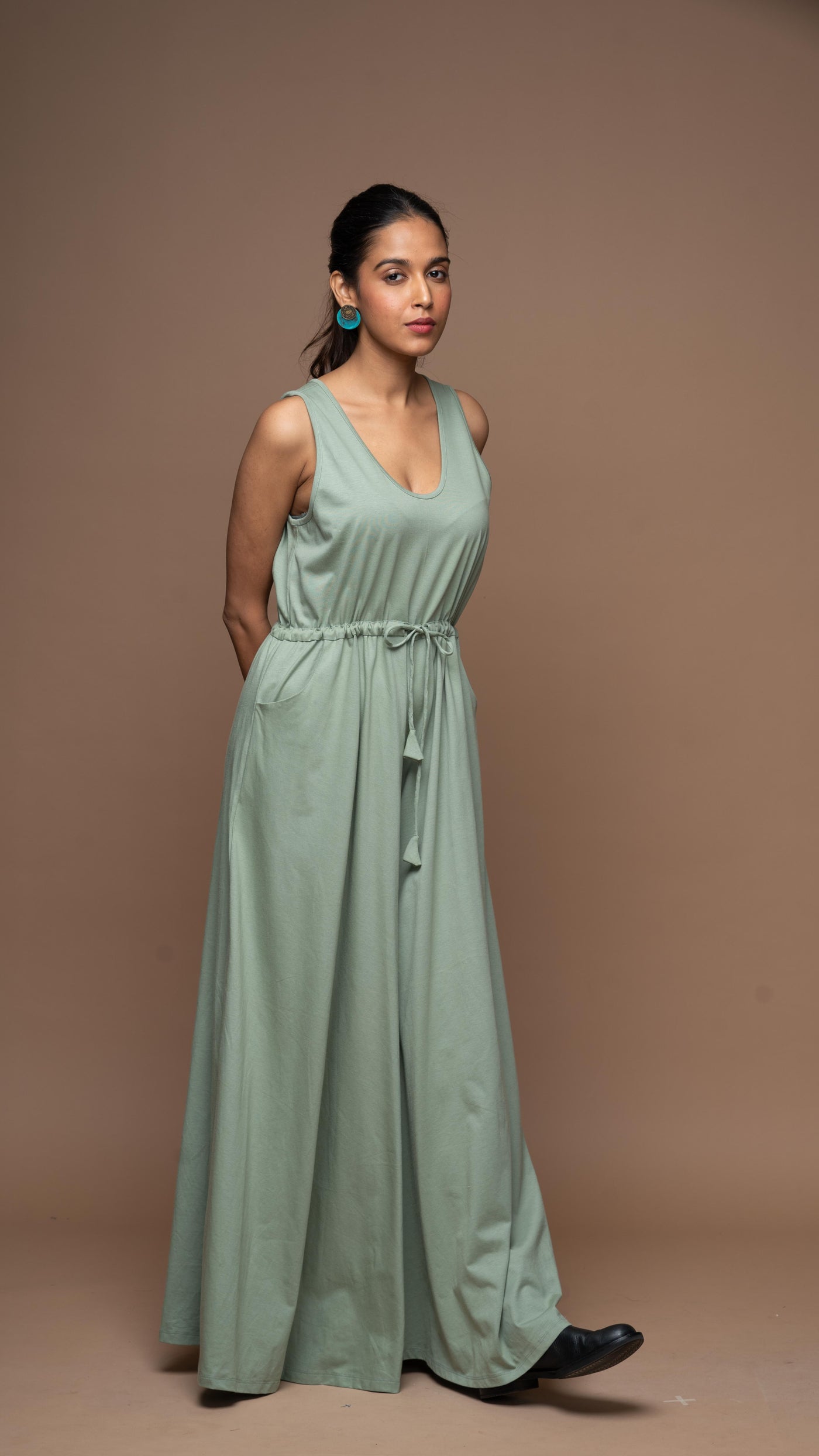 Cozy U Jumpsuit in Dusty Sage