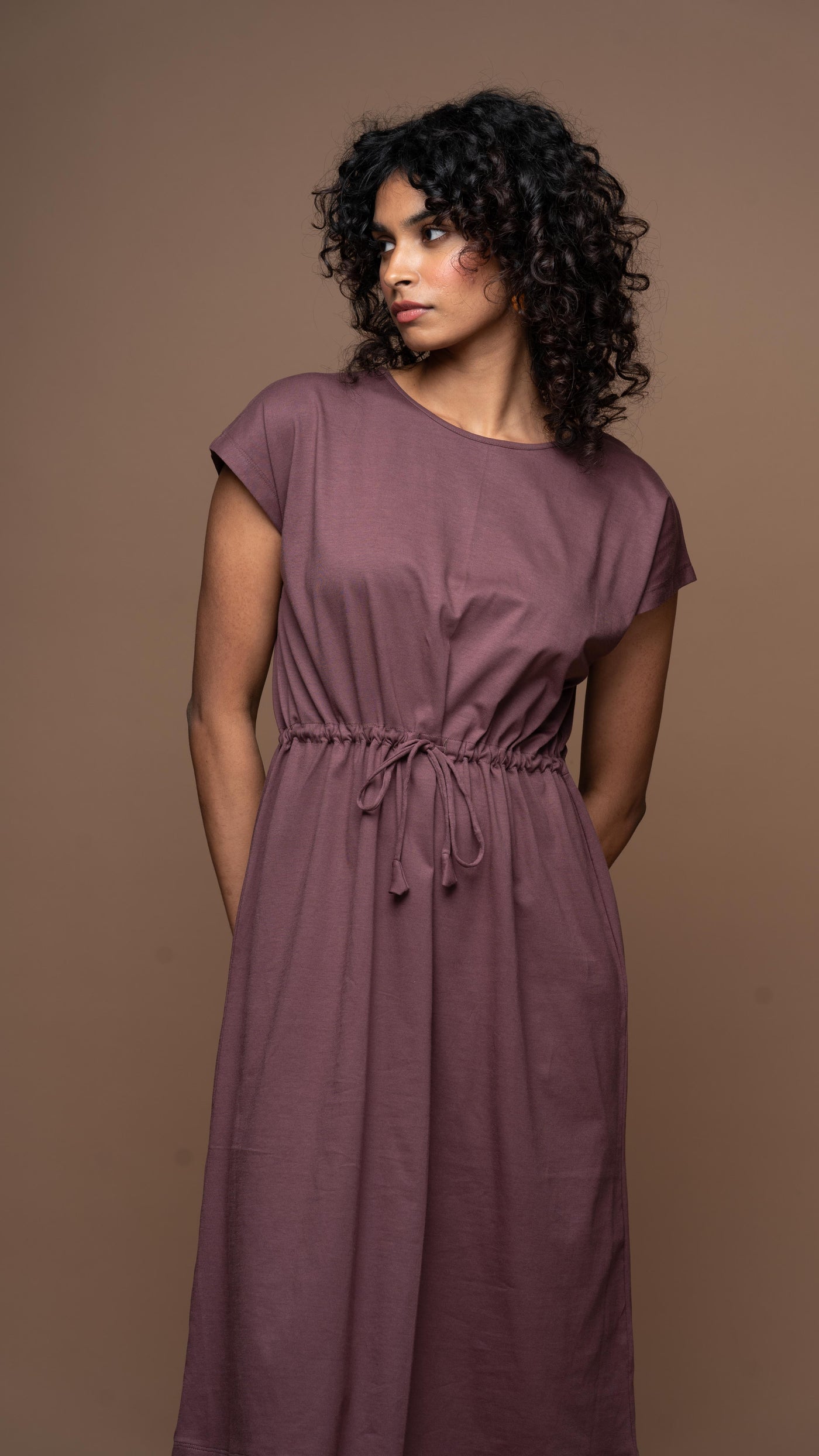 Cinch & go Jersey Dress - Plum