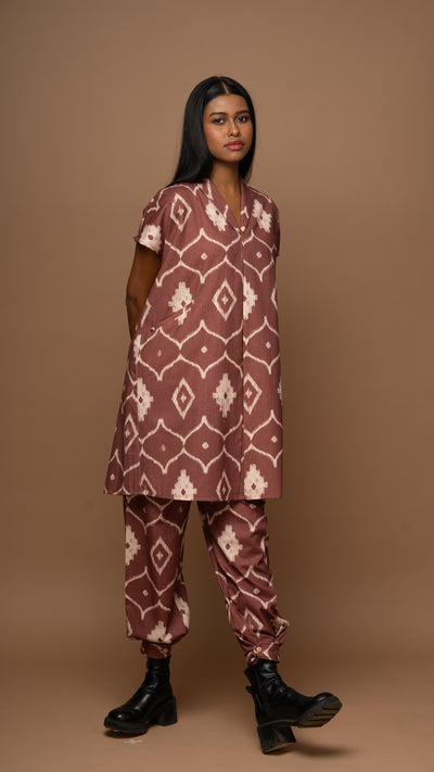 Mauve Reverie Co-ord Pants Set in Moroccan Dreams Pattern