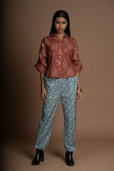 Tie-Knot Pants in Not Fishy At All Pattern