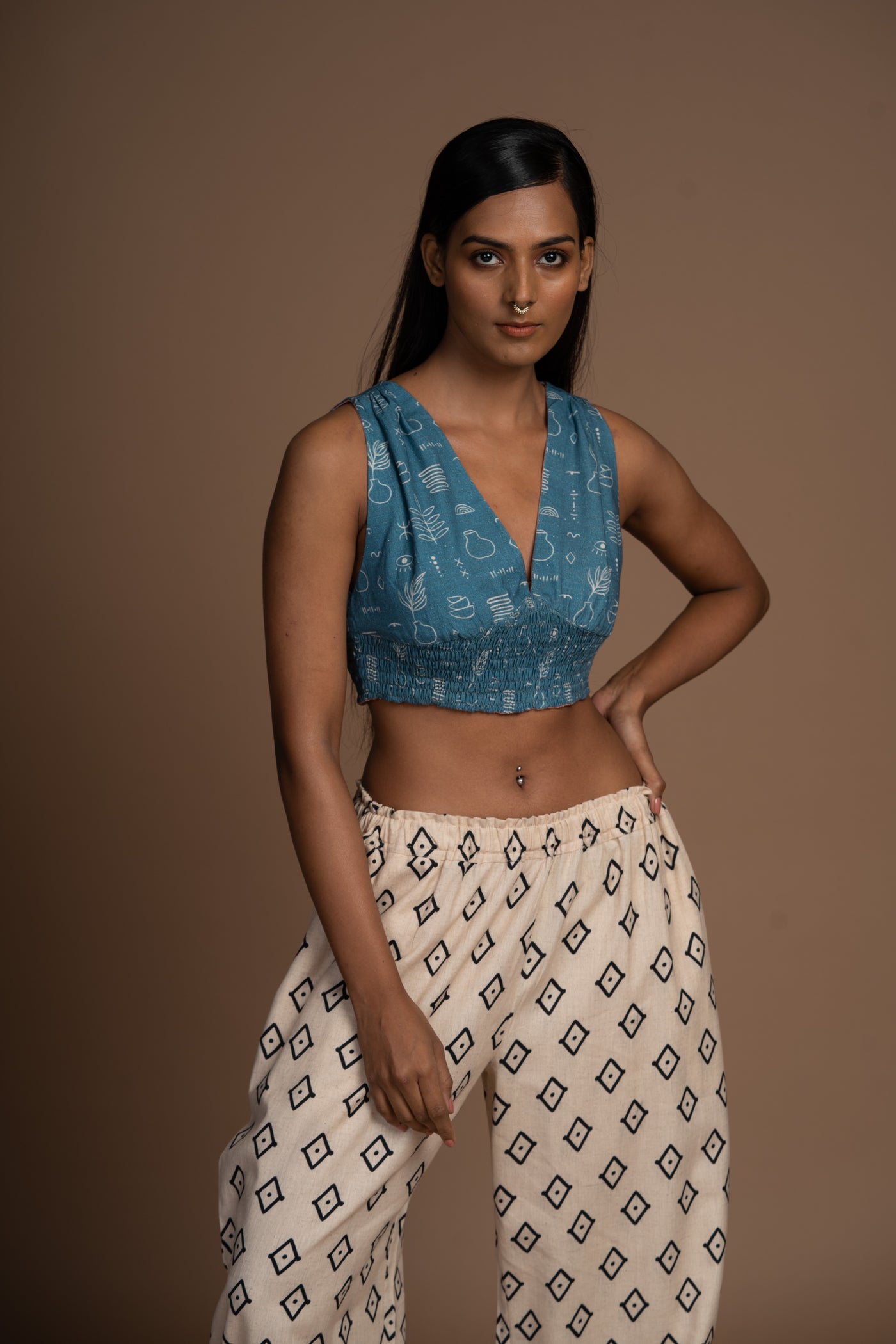 Blue Reversible Plunge Panache Bralette