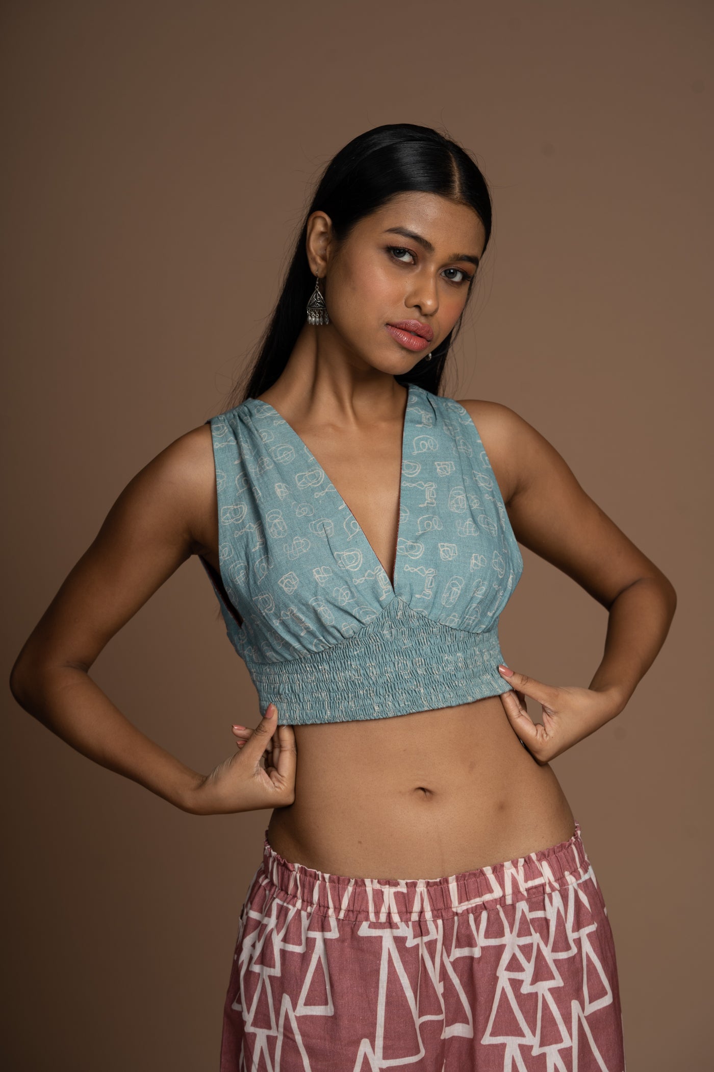 Sage Blue Reversible Plunge Panache Bralette