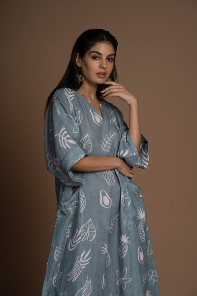 Silver Sage Aria Kurta in Paradise Pattern