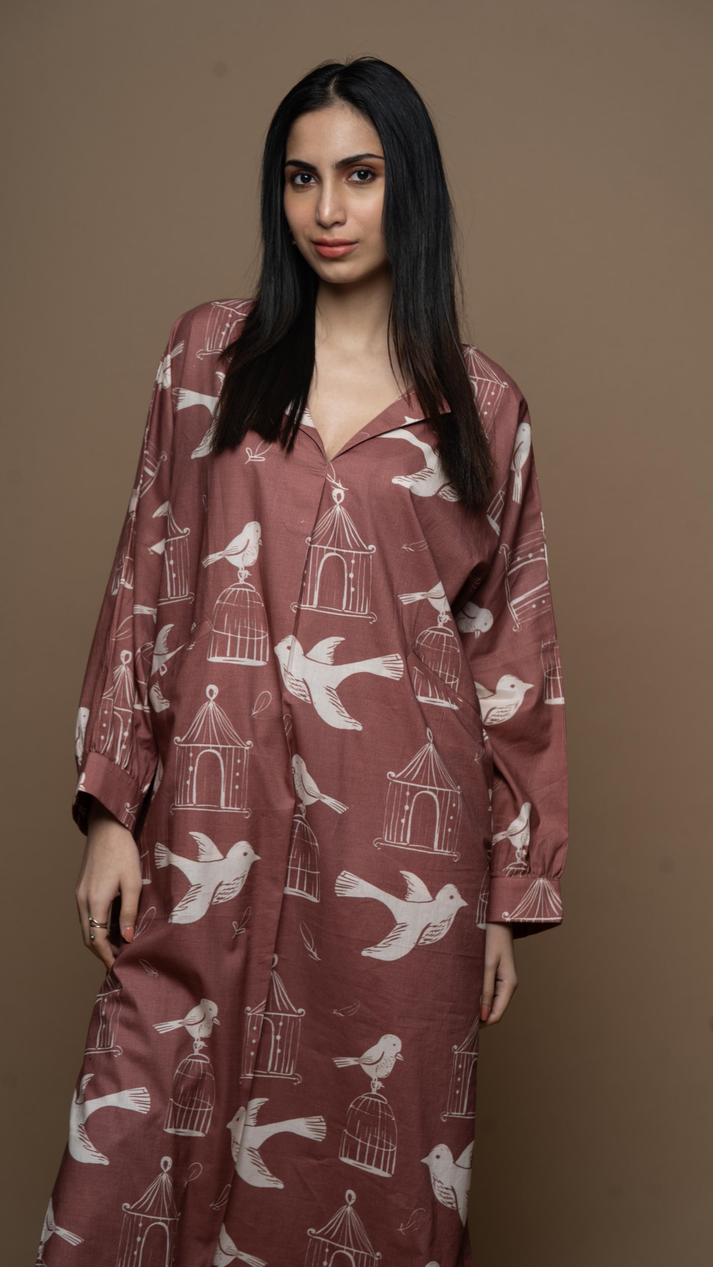 Muted Mauve Sana Co-ord Kurta Set in Always Free Pattern