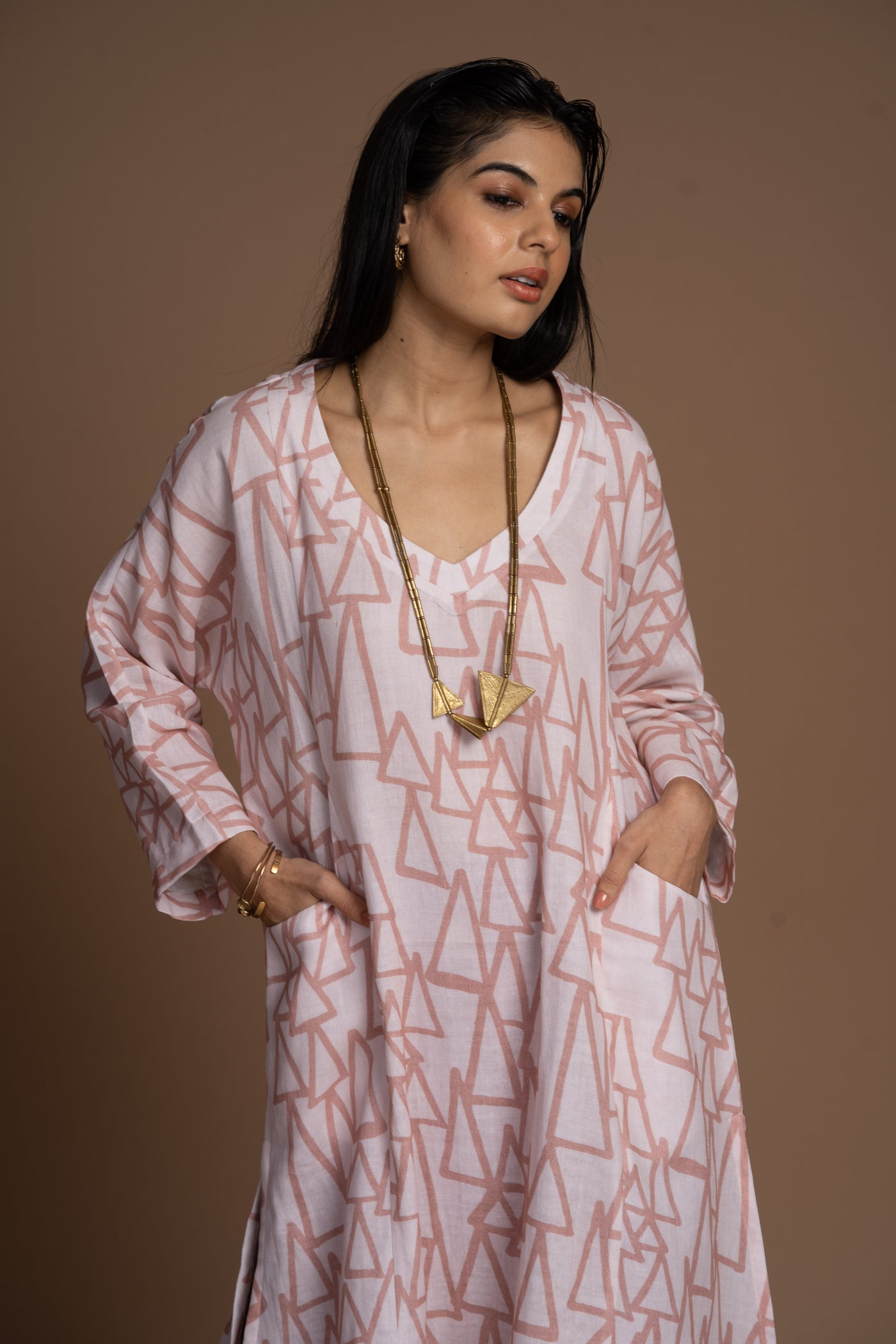 Blush Lana Kurta in the struggle and Joy Pattern