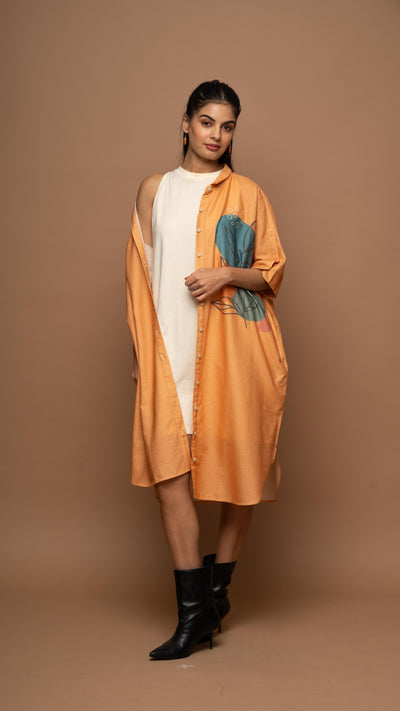 Graceful Amber One Leaf Wonder Shirt Dress