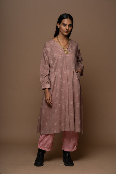 Mocha Sway Kurta in Good Morning Pattern