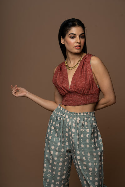 Sage Blue Reversible Plunge Panache Bralette