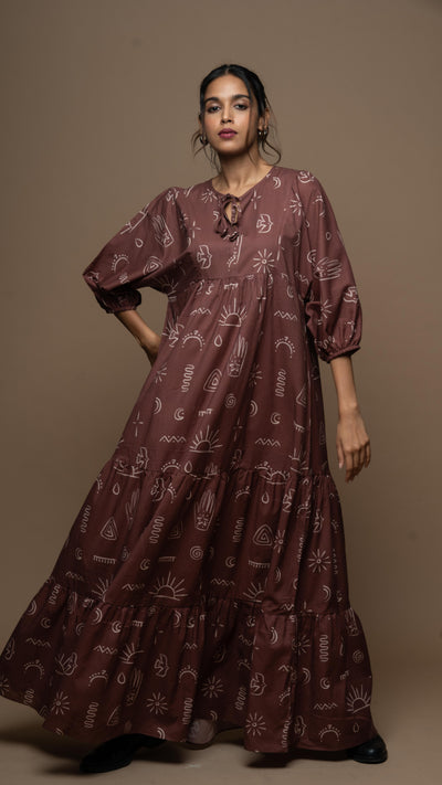 Timeless Charm Long Maxi Dress in A Better Tomorrow Pattern