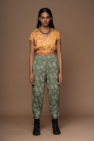 Mustard Collar Me In Crop Top