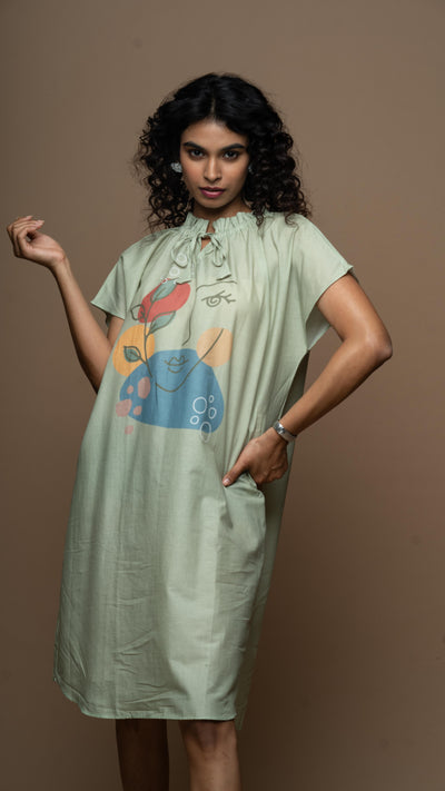 Soft Mint Radiant Beauty Shirt Dress