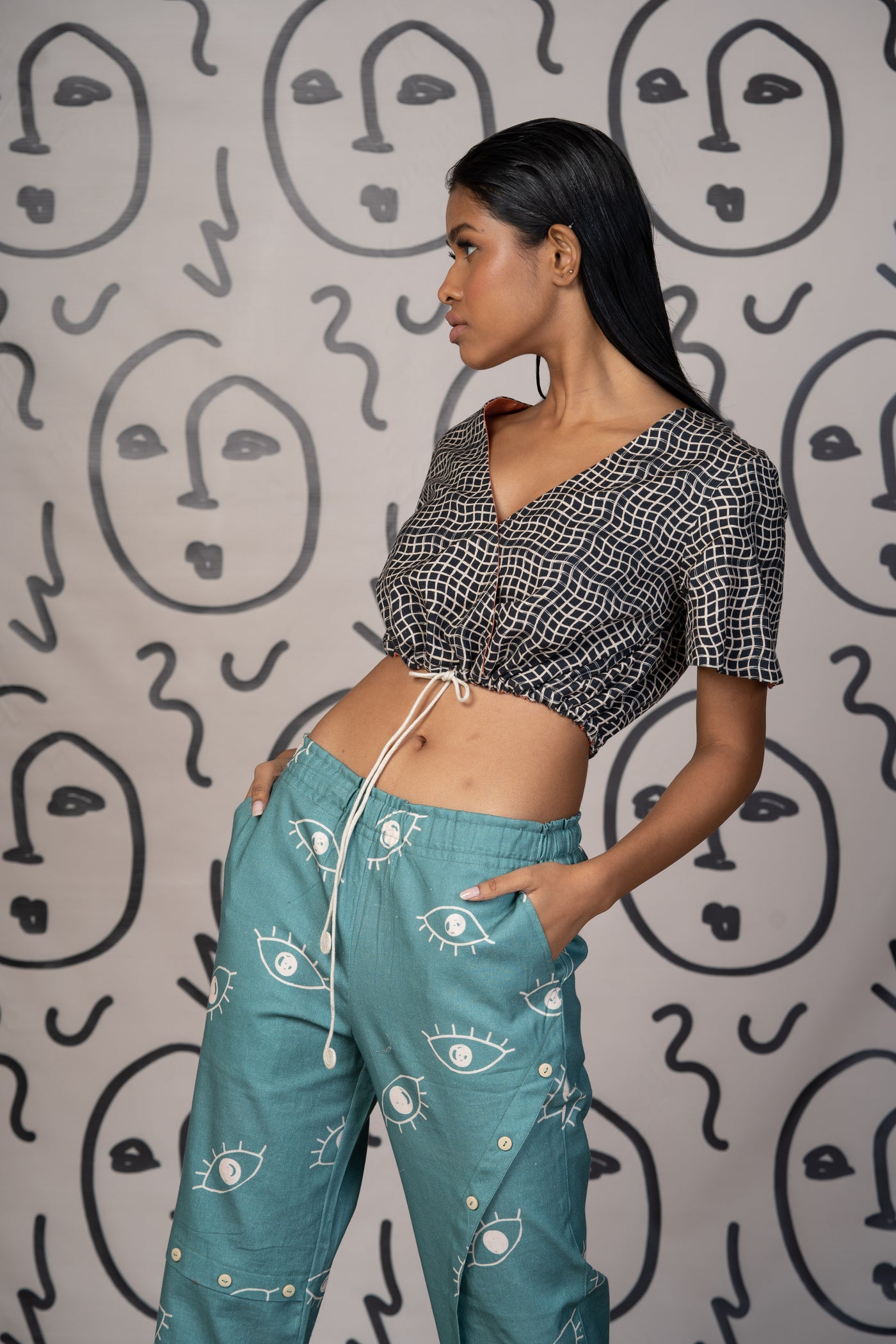 Boho Drift Pants in See Me See You Pattern