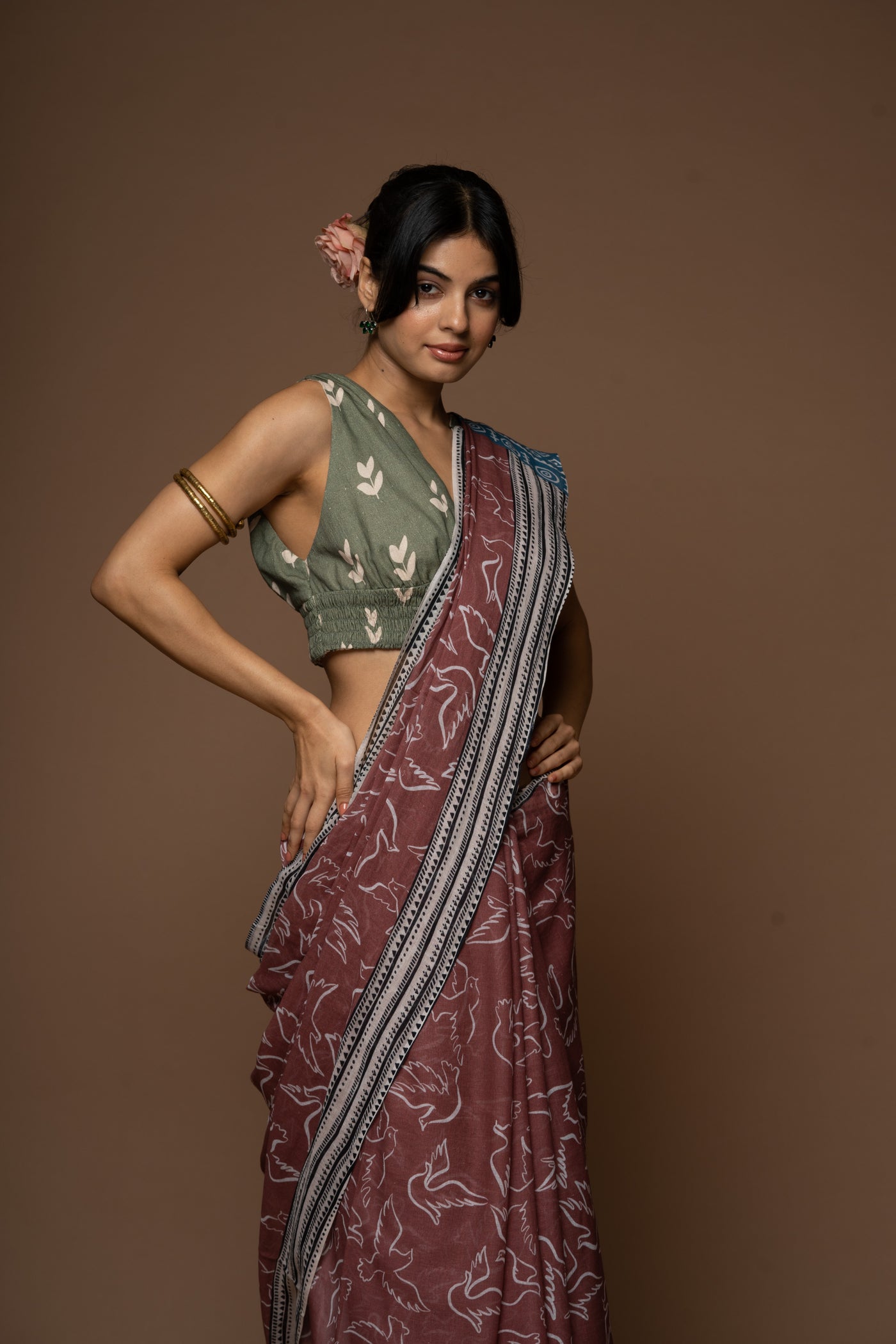 Chirping Charm Cotton Sari