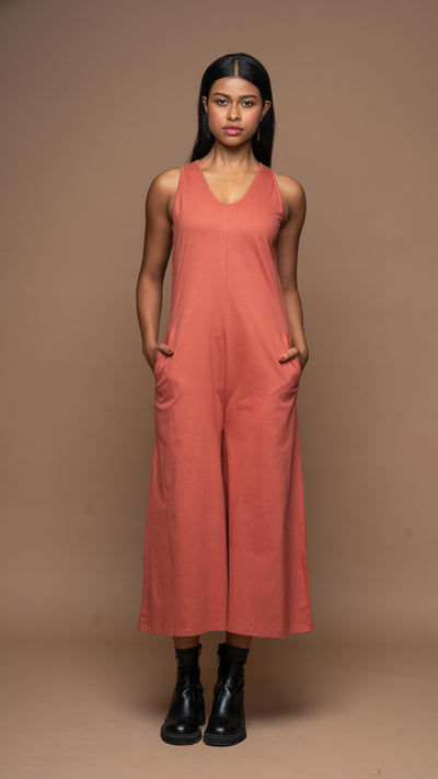 U-Radiance Jumpsuit in Dusty Red