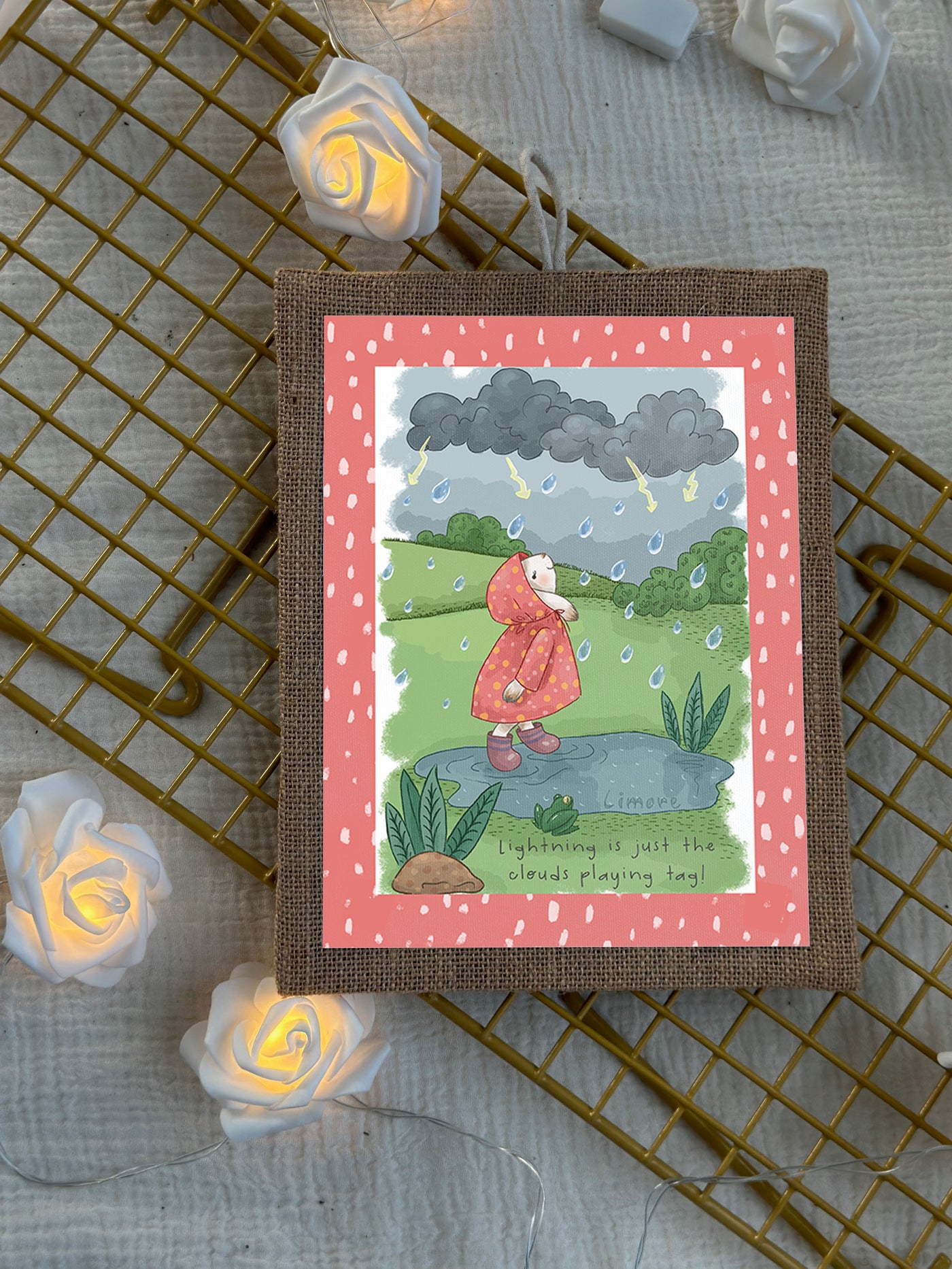 Bunny’s Rainy Adventure Wall Art