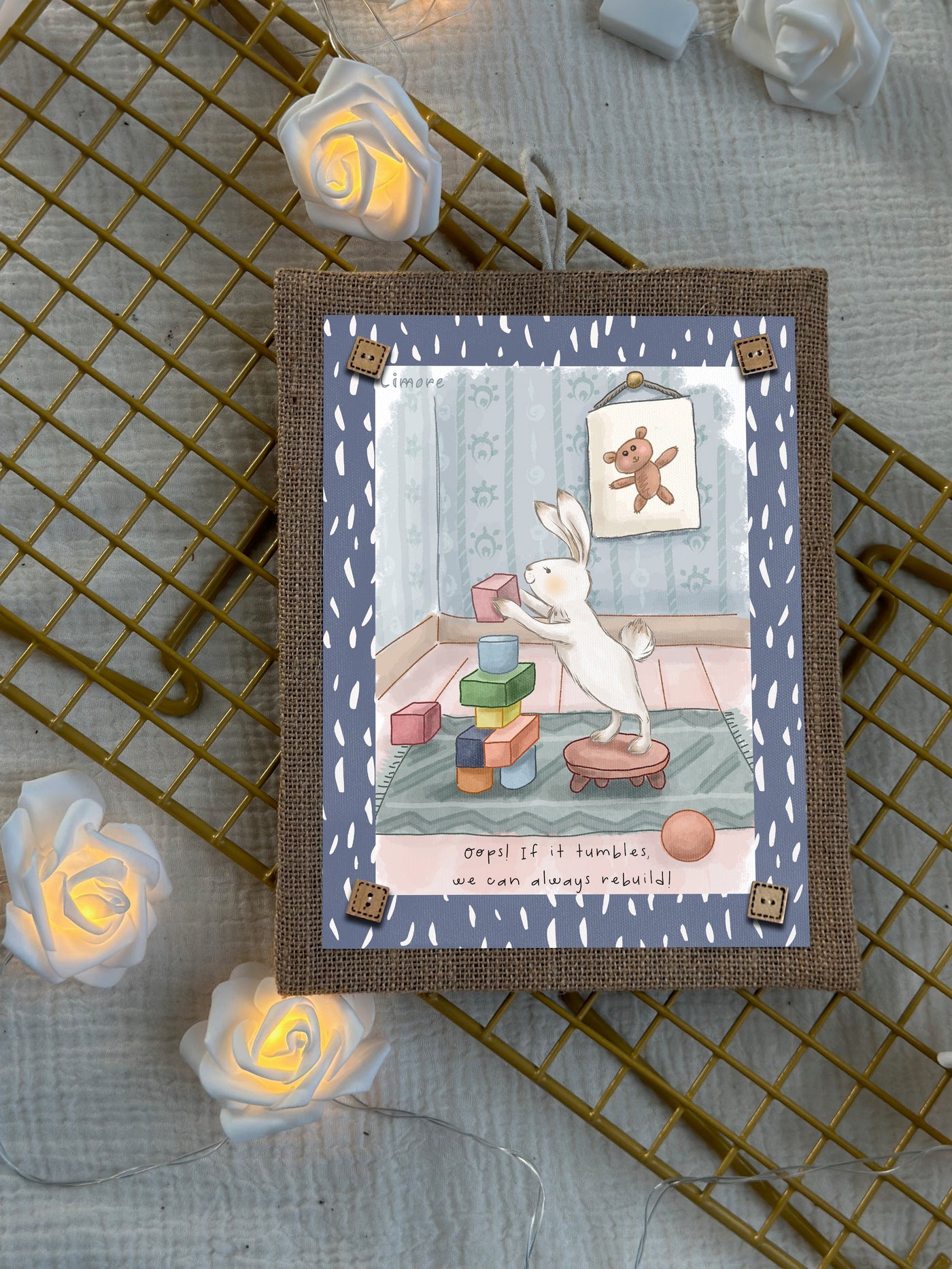 The Rebuilding Bunny Wall Art