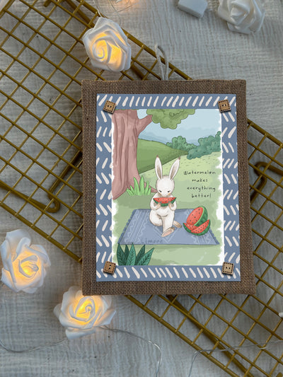 Bunny’s Watermelon Fun Wall Art