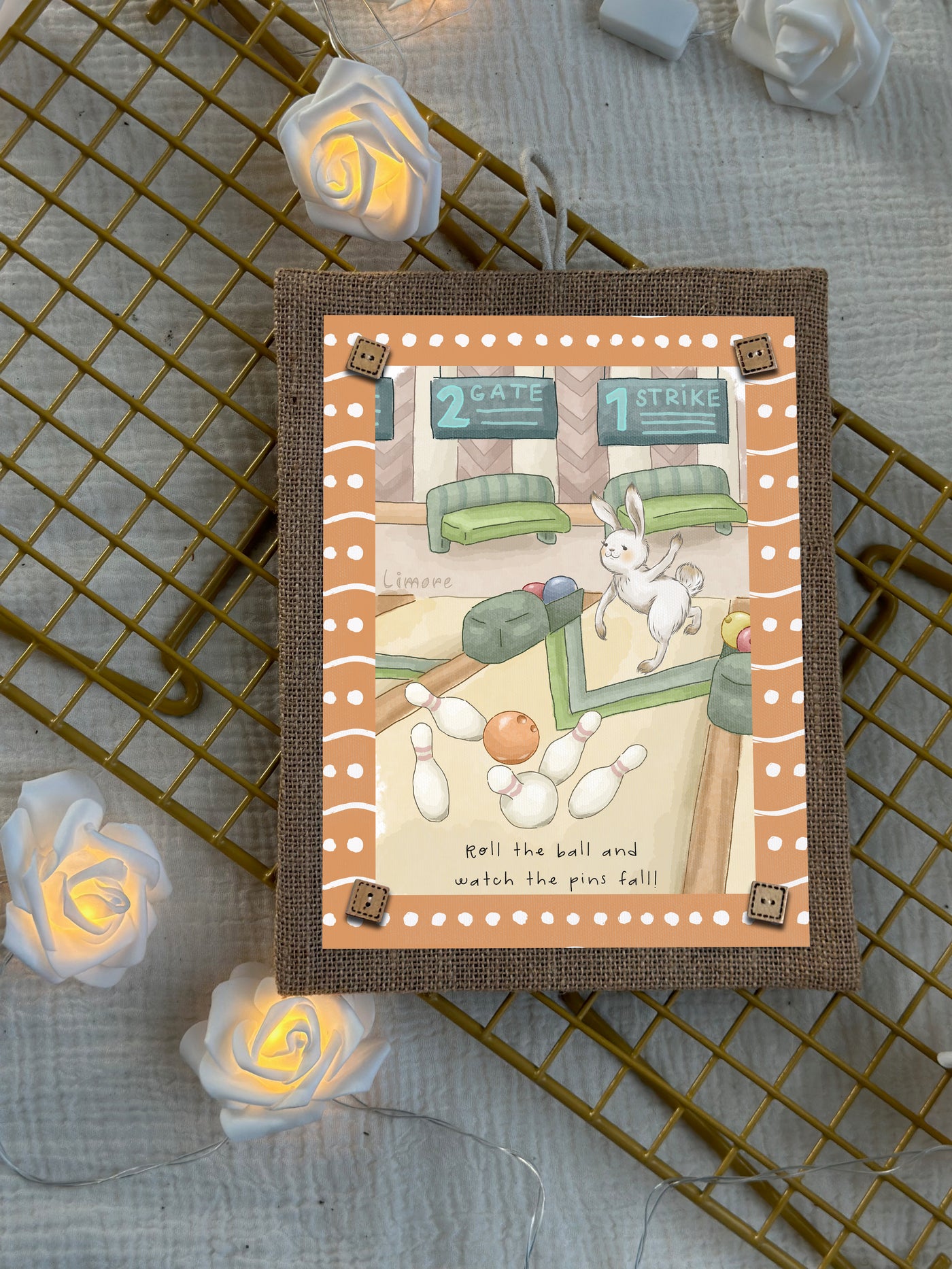 Bowling Bunny Fun Wall Art