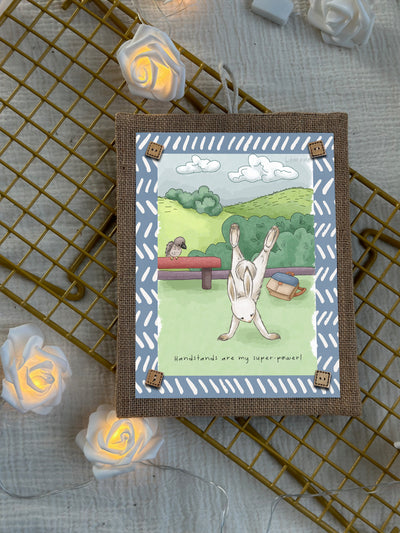 Super Bunny Handstand Wall Art