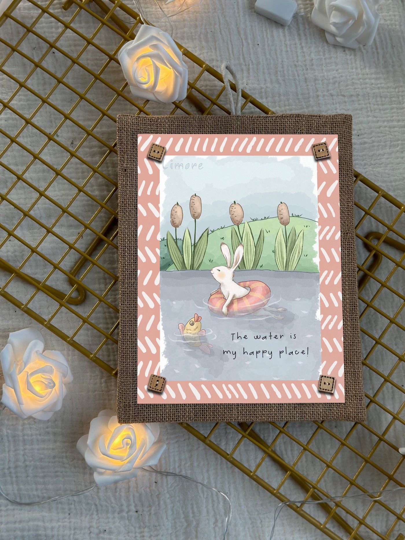 Bunny Loves to Swim Wall Art