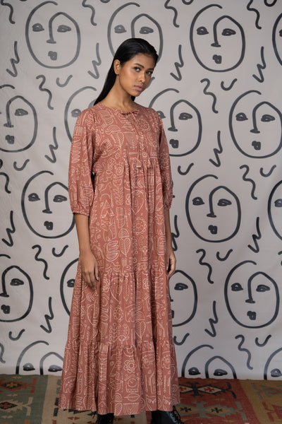 Timeless Charm Long Maxi Dress in Simply Scandi Pattern