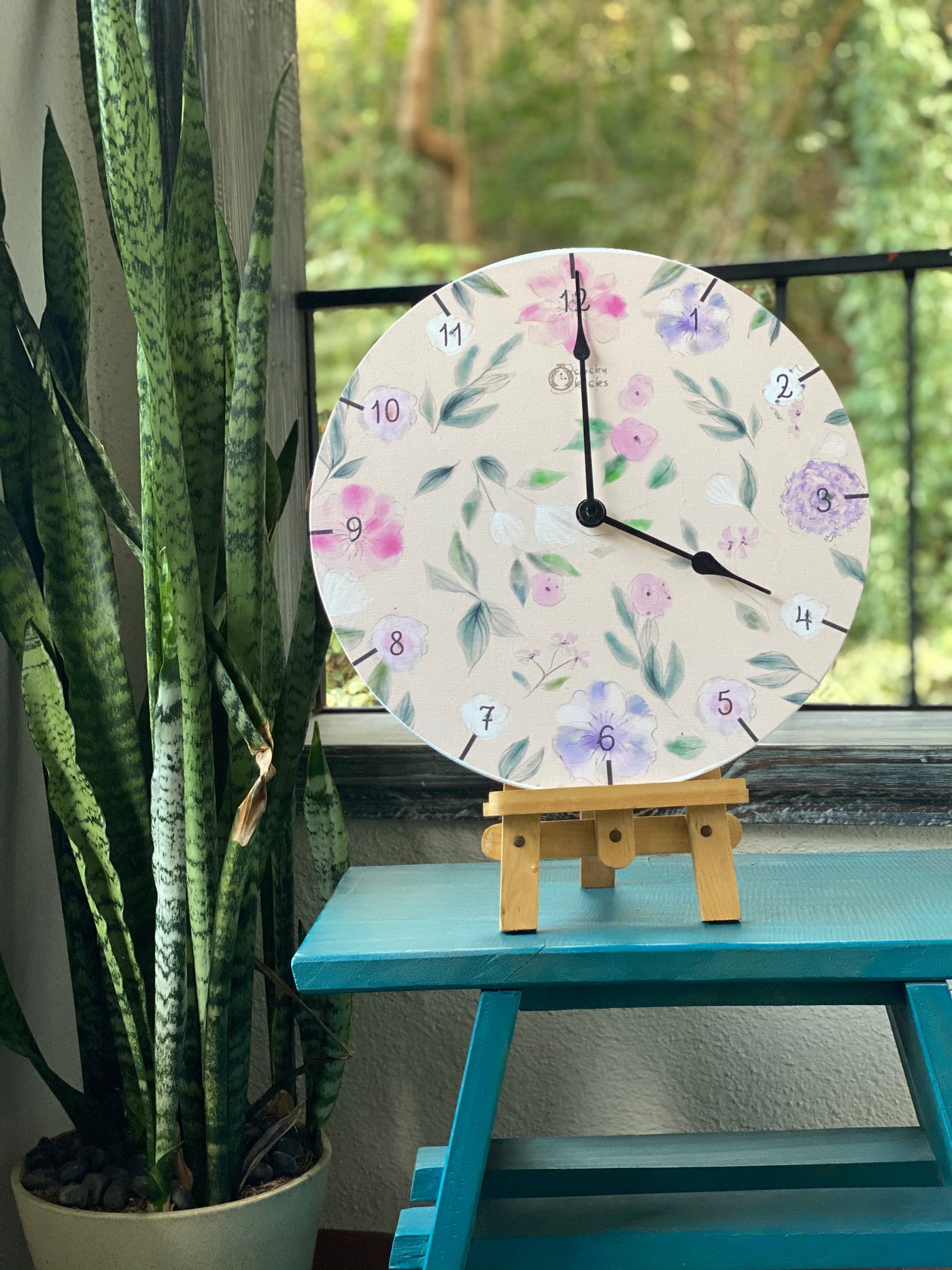 Blush Bella Flora Clock