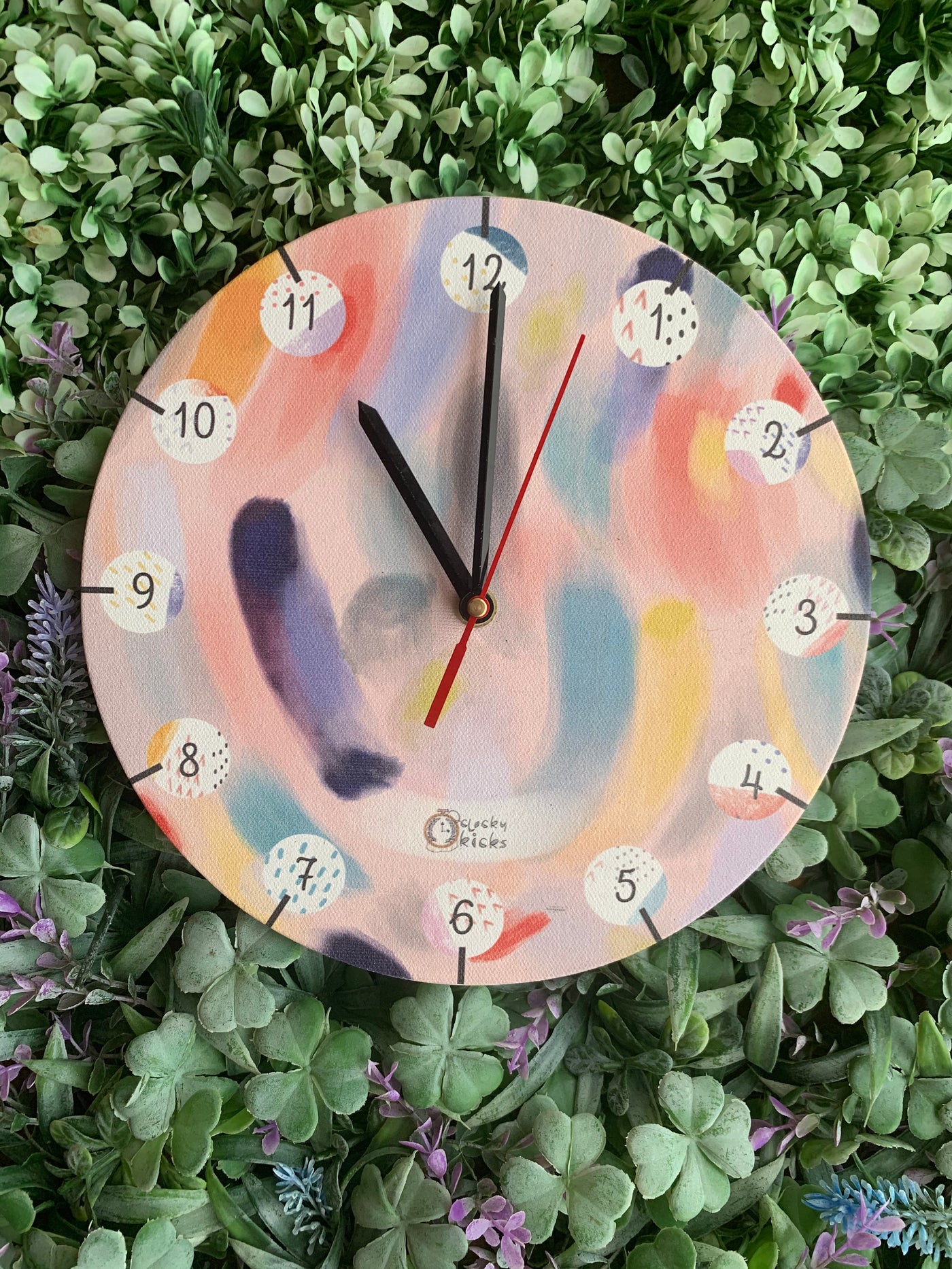 Painter's Palette Clock - Coral