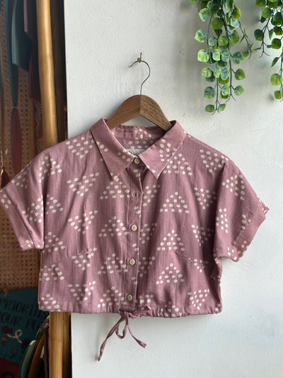 Mauve Classic Collar Crop Top