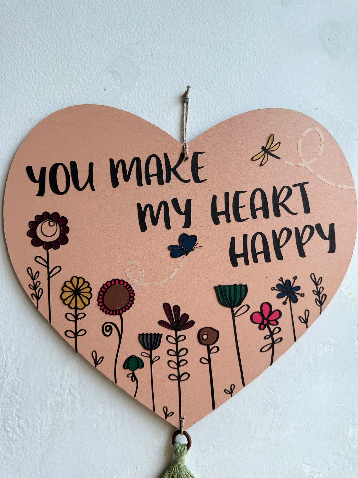 You make my heart happy - Enchanted Heart Wall Art