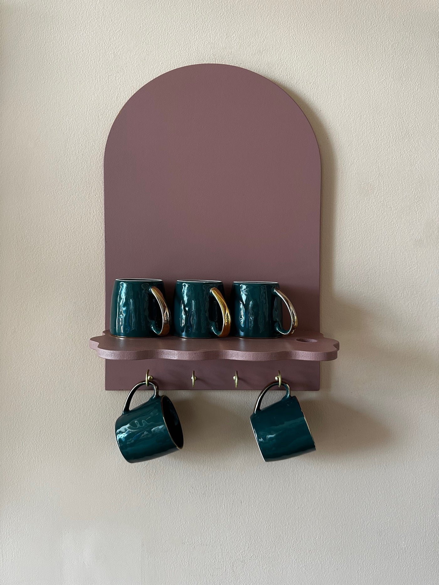 Dusky Mauve Arch Lover's Wall Shelf