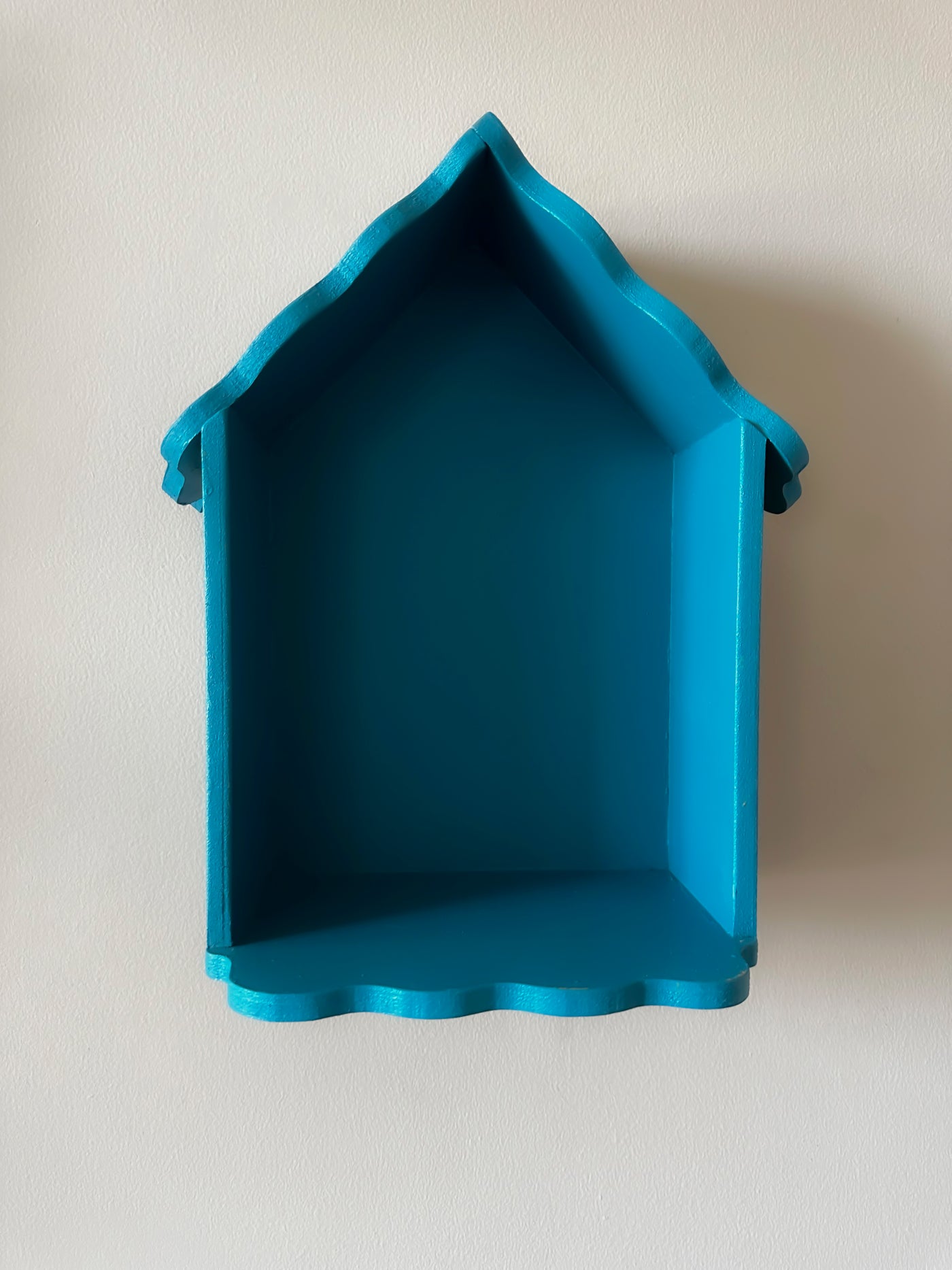 Teal Blue Cottage Cubby Wall Shelf