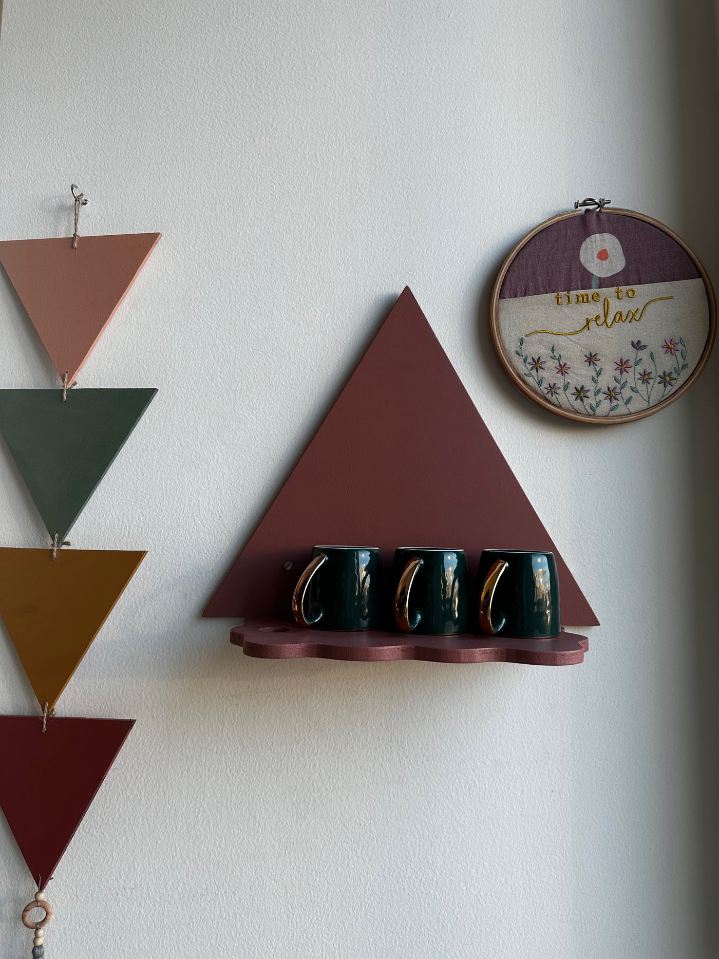 Rose Gold Triangle Trove Wall Shelf