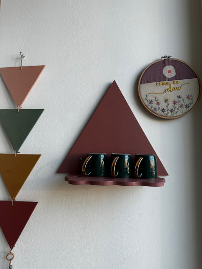 Rose Gold Triangle Trove Wall Shelf