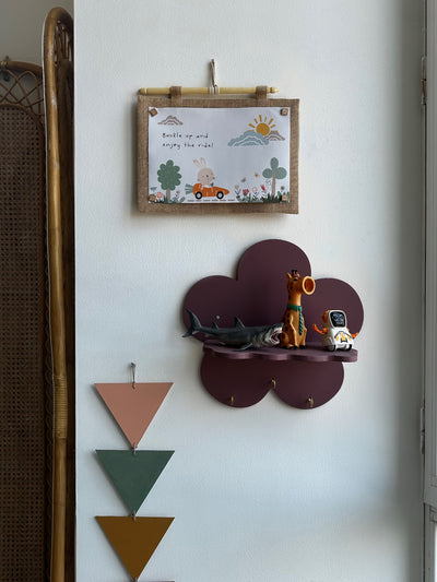 Dusky Mauve Floral Haven Wall Shelf