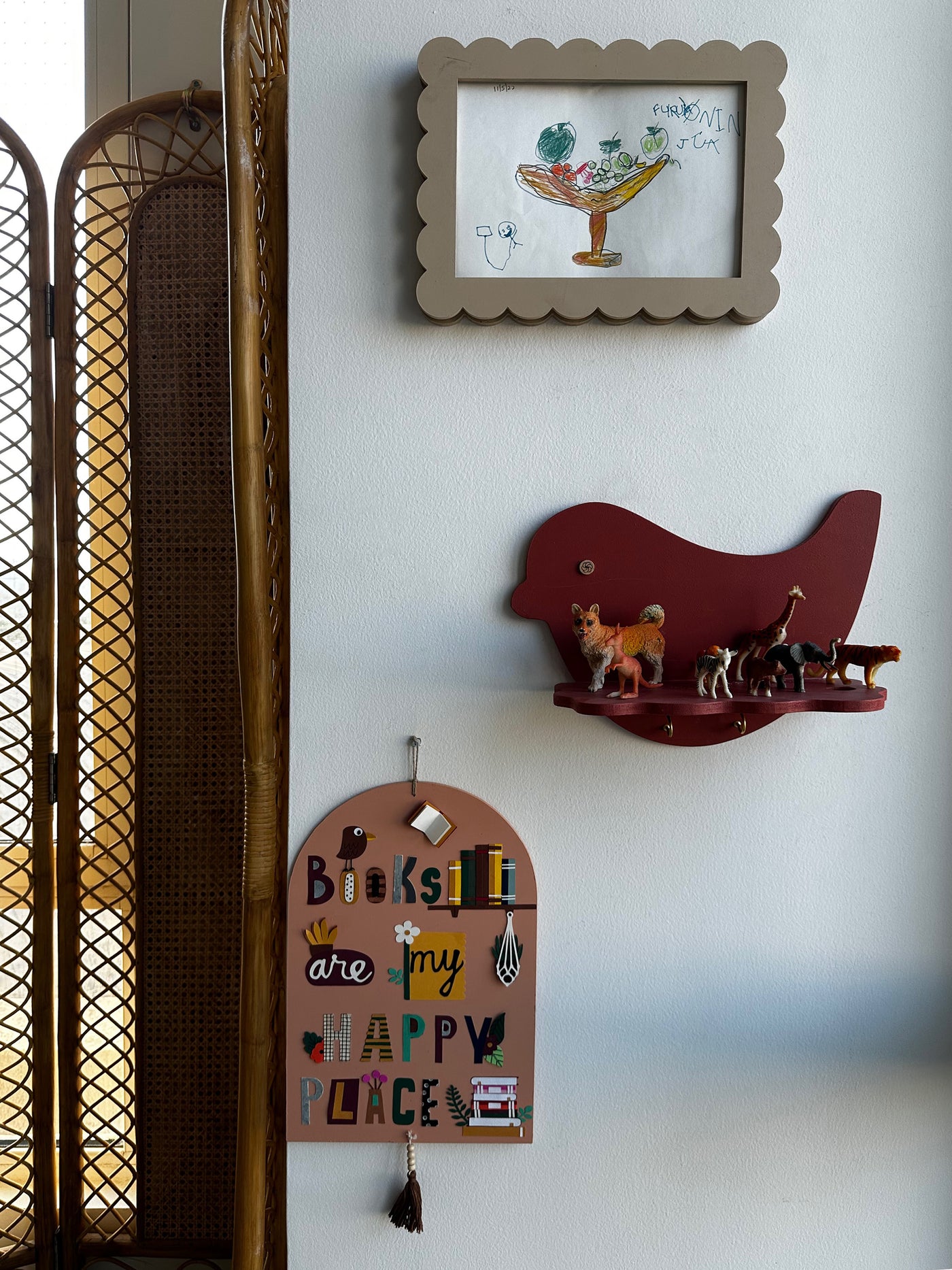 Deep Rust Birdsong Wall Shelf