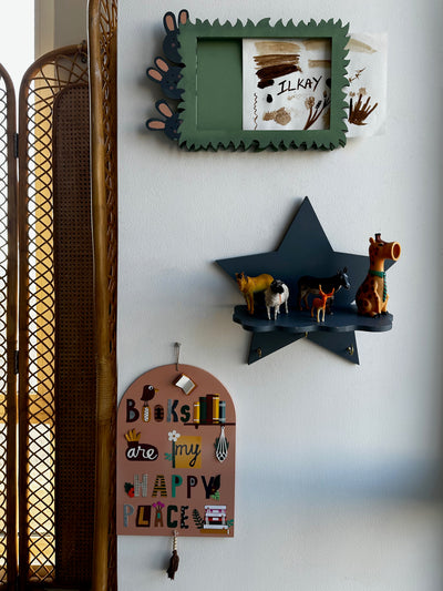 Smoky Gray Twinkle Star Wall Shelf