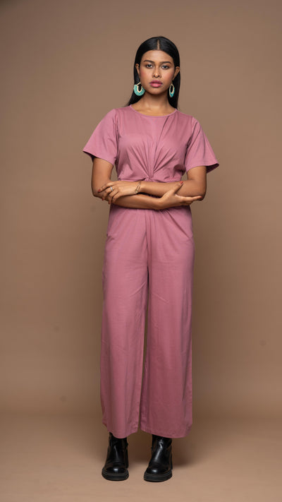 Twisted Bliss Jumpsuit in Mauve