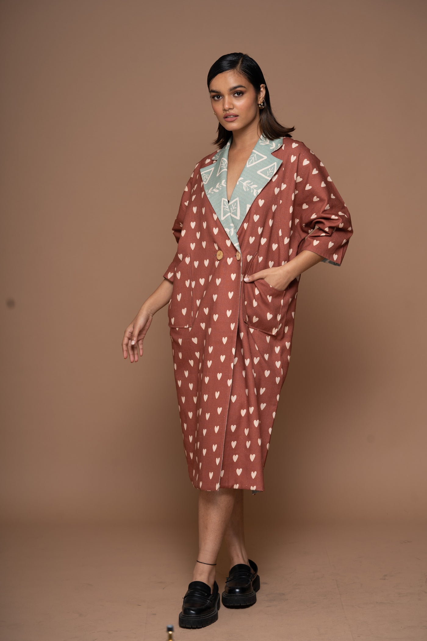 Whispered Hearts Reversible Long Trench Coat