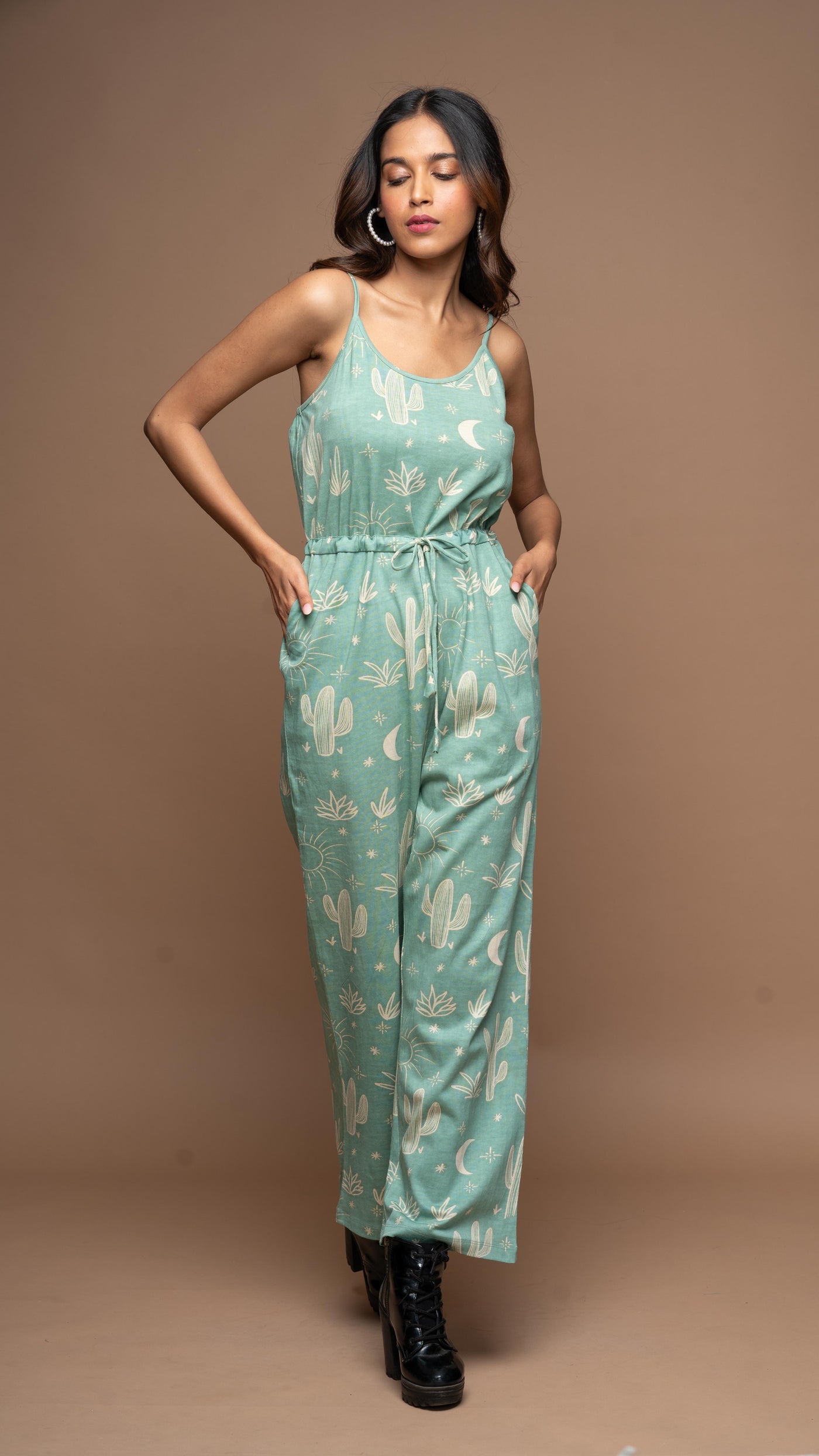 Spaghetti Whispers Jumpsuit in Siesta in the desert Pattern