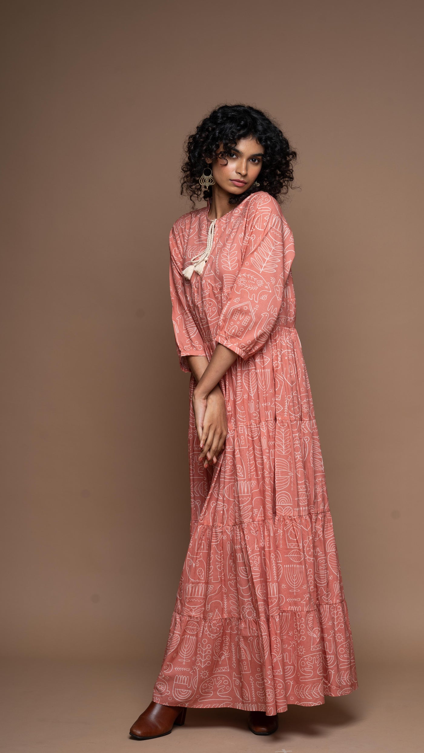 Soulful Swirls Long Maxi Dress in Simply Scandi Pattern