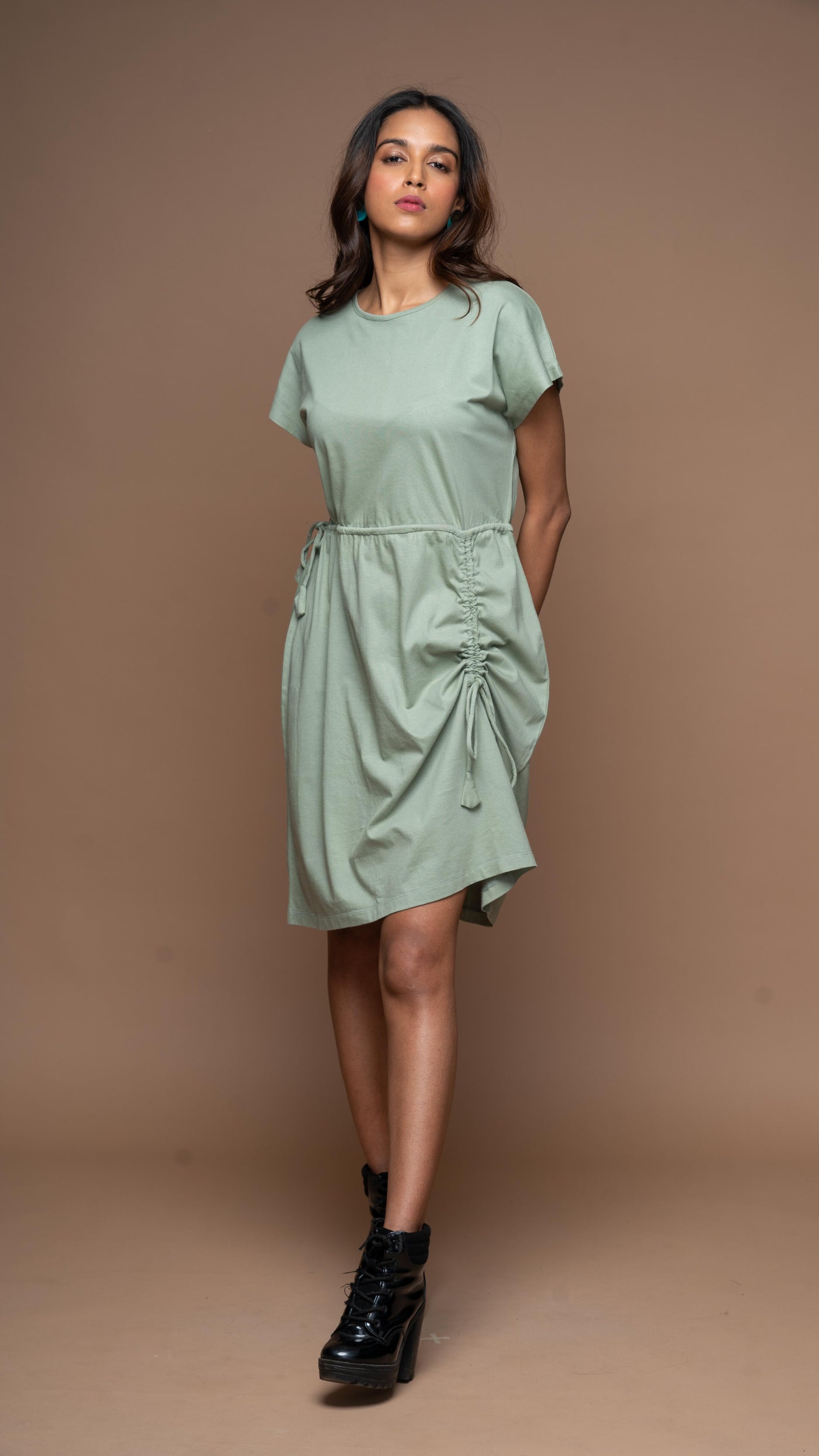 Wings & Strings Jersey Dress - Sage Green