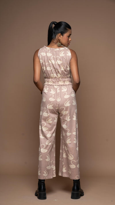 Boatneck Beauty Jumpsuit in You and me Pattern