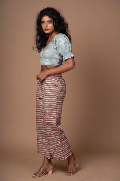 Floret Fold Pants in Combing Through Pattern